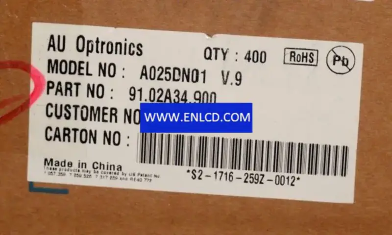 AUO A025DN01 V9 LCD-Panel