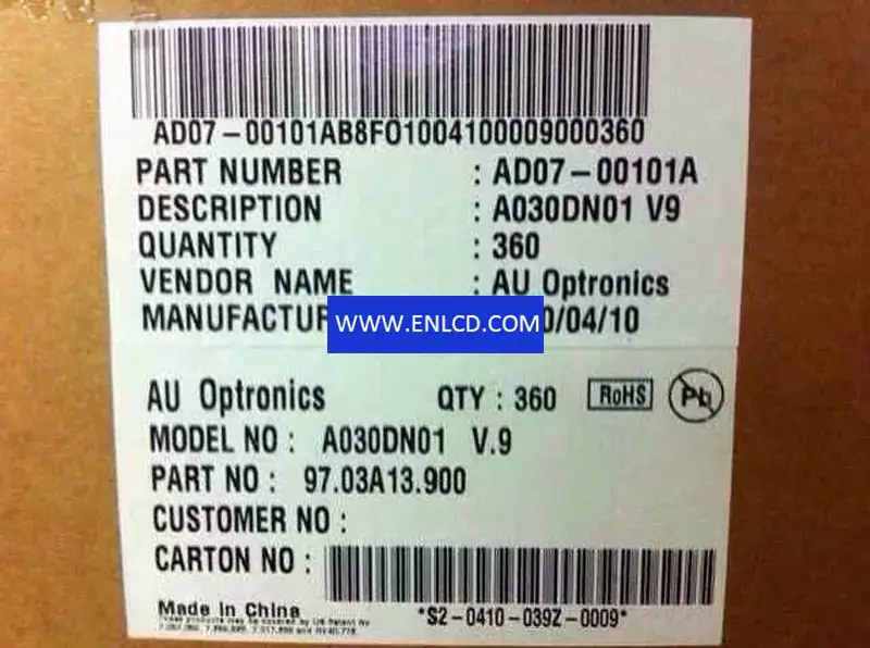 AUO A030DN01 V9 LCD面板