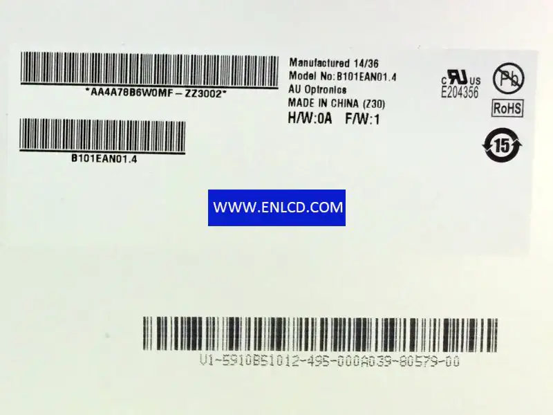 AUO B101EAN01.4 LCD panel replacement for Pad & Tablet