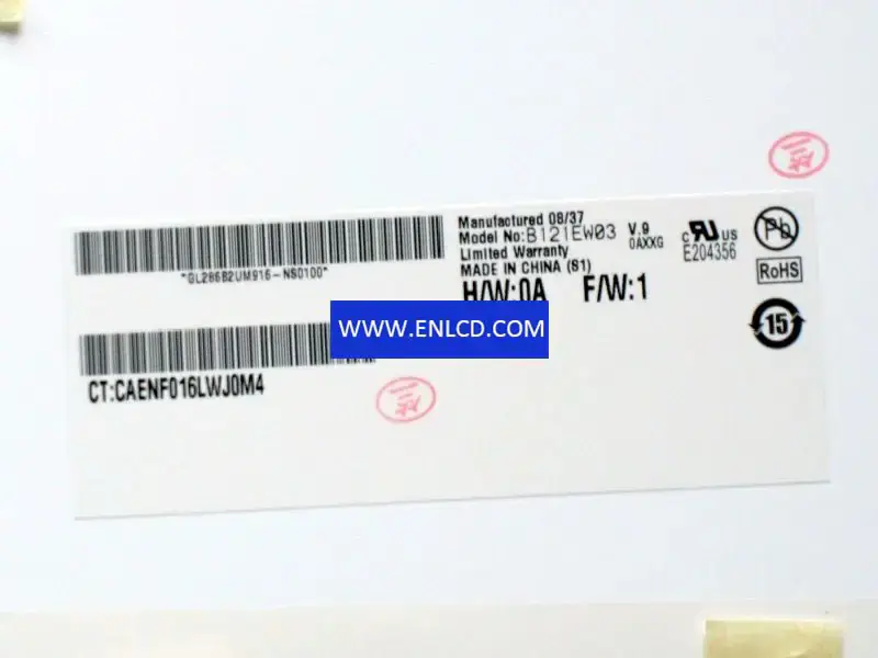 AUO B121EW03 V9 LCD面板