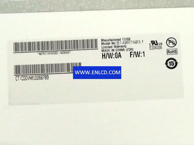 AUO B140RTN03.1 LCD panel replacement for Laptop