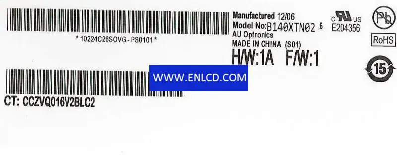 AUO B140XTN02.5 HW1A LCD panel