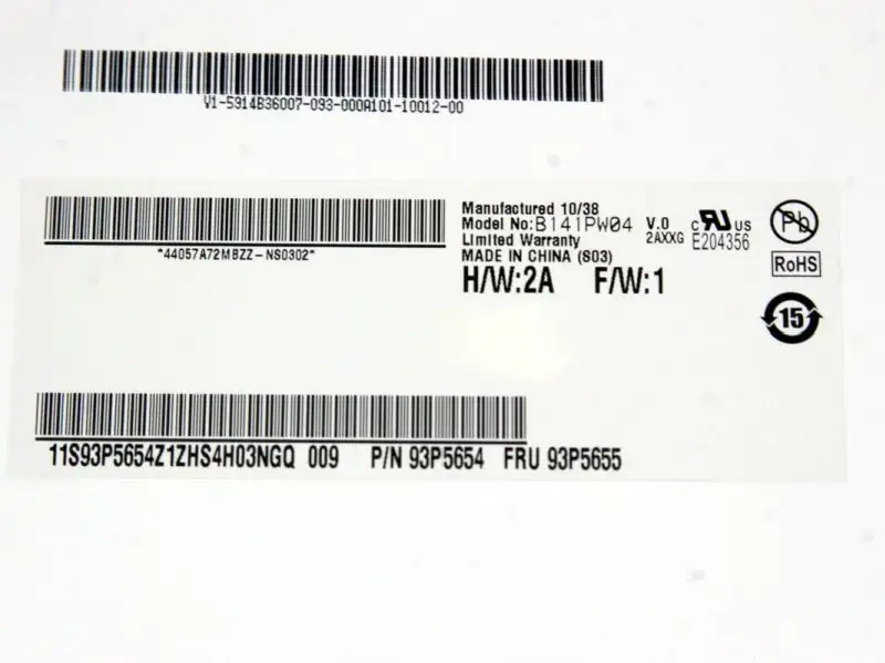 AUO B141PW04 V0 HW2A LCD面板