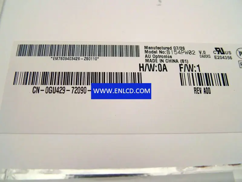 AUO B154PW02 V0 筆記型電腦LCD面板