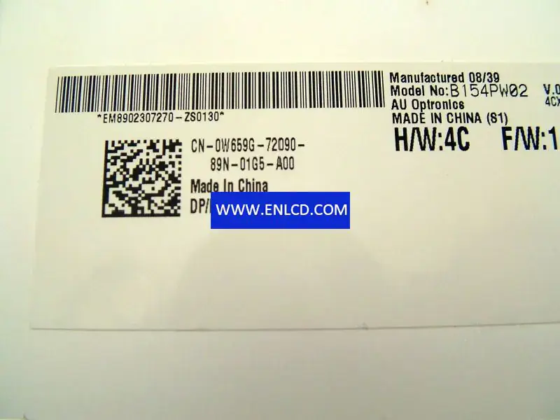AUO B154PW02 V0 筆記型電腦LCD面板