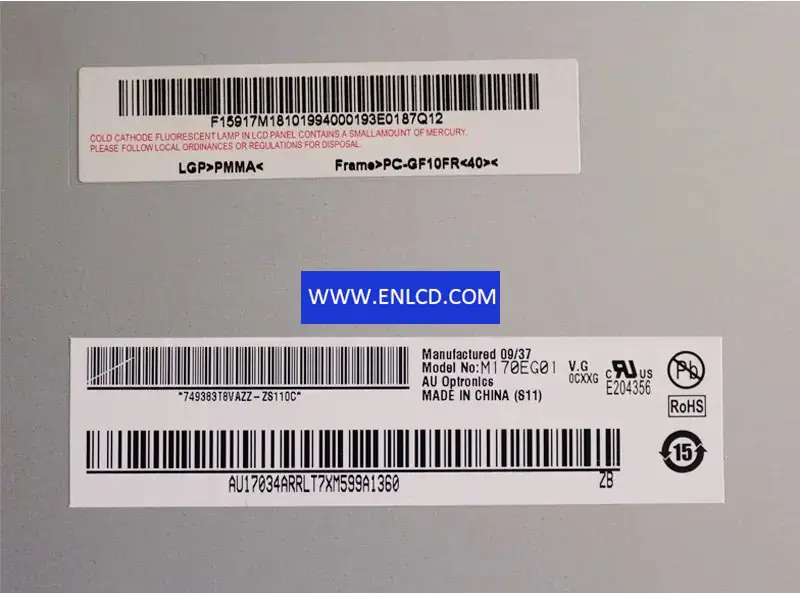 AUO M170EG01 VG LCD panel for Desktop Monitor