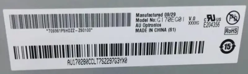 AUO G170EG01 V0 LCD panel for Industrial Application