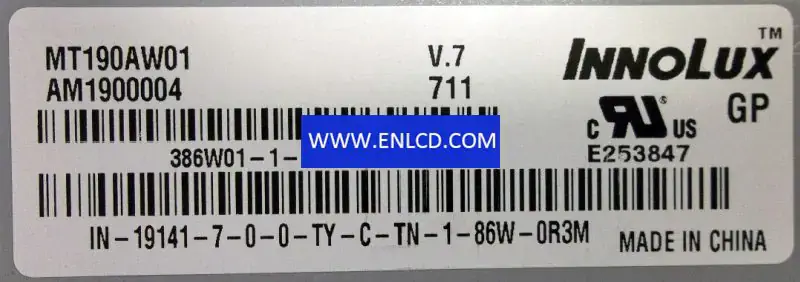 Innolux MT190AW01 V.7 LCD panel for Desktop Monitor