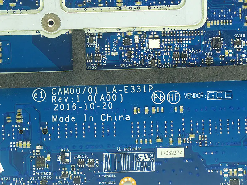 Dell XPS 15 9560 CAM00/01 LA-E331P CN-0YV12N 主機板