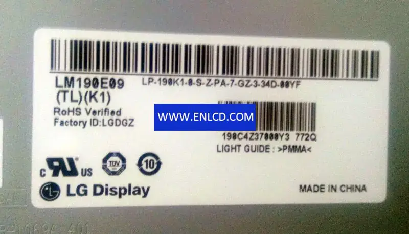 LG Display LM190E09-TLK1 LCD面板