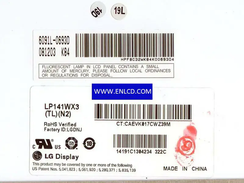 LG Display LP141WX3-TLN2 LCD面板
