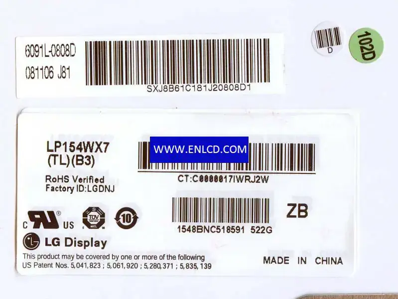 LG Display LP154WX7-TLB3 LCD面板
