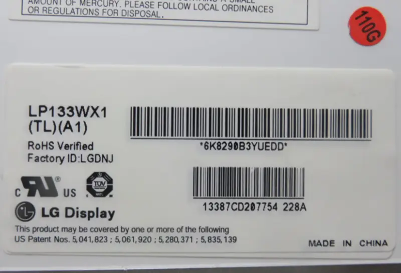 LG Display LP133WX1-TLA1 LCD面板
