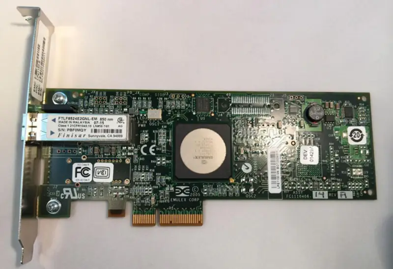 Emulex LPE1150-E 4Gbit PCIe x4 Single Port FC HBA Card FC1120005-15A