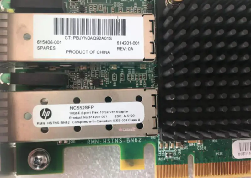 HP NC552SFP 10GbE 2-Port 614203-B21 615406-001 614201-001 Server-Netzwerkadapter