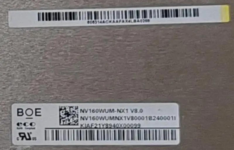 BOE NV160WUM-NX1 LCD panel