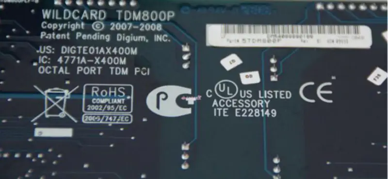 Digium Wildcard TDM800P 8 Port X400M VoIP Asterisk-Karte mit Echokompensation