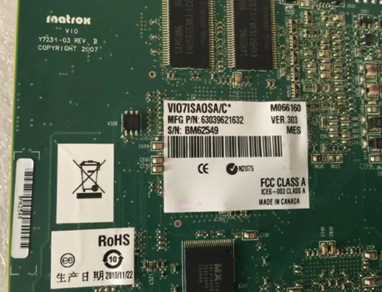 Matrox VIO7ISAOSA/C* VER:303 Y7231-03 REV B PCI Express Industrie-Hauptplatine