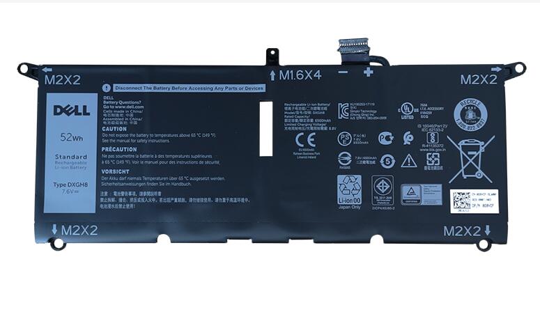 Batterie 52Wh Dell 0H754V DXGH8 G8VCF H754V P82G
