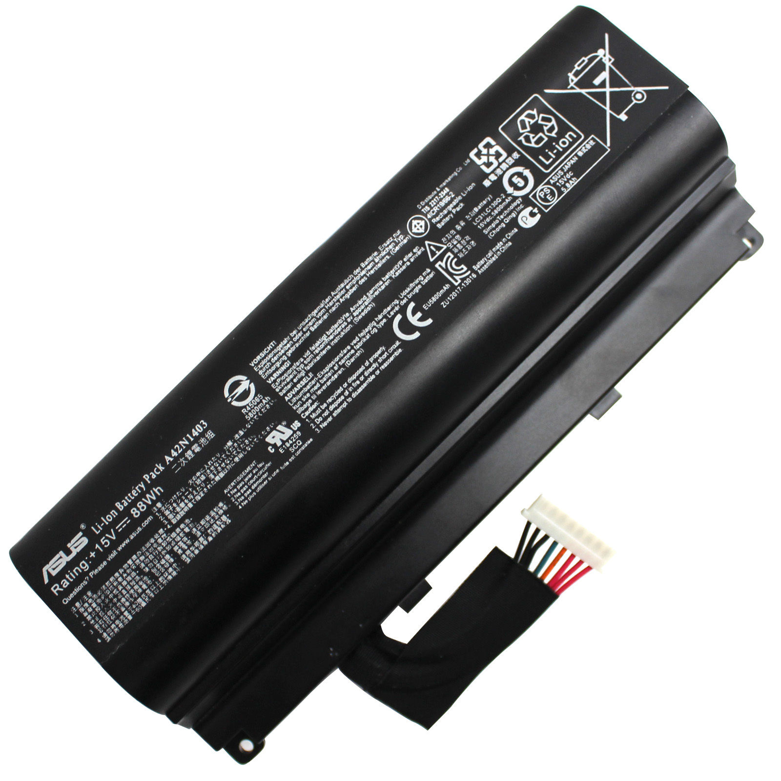 88Wh 15V Batterie Asus G751JT-T7011H G751JT-T7019H 5800mAh - Cliquez sur l'image pour la fermer