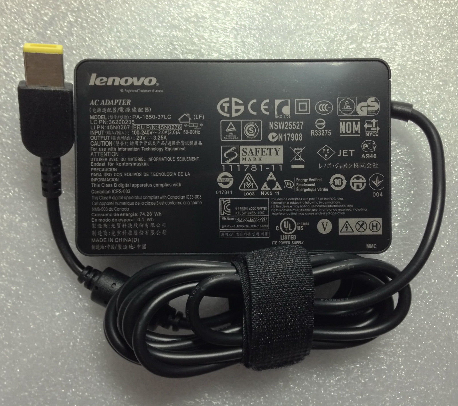 Adaptateur Secteur Chargeur Lenovo 45N0480 65W